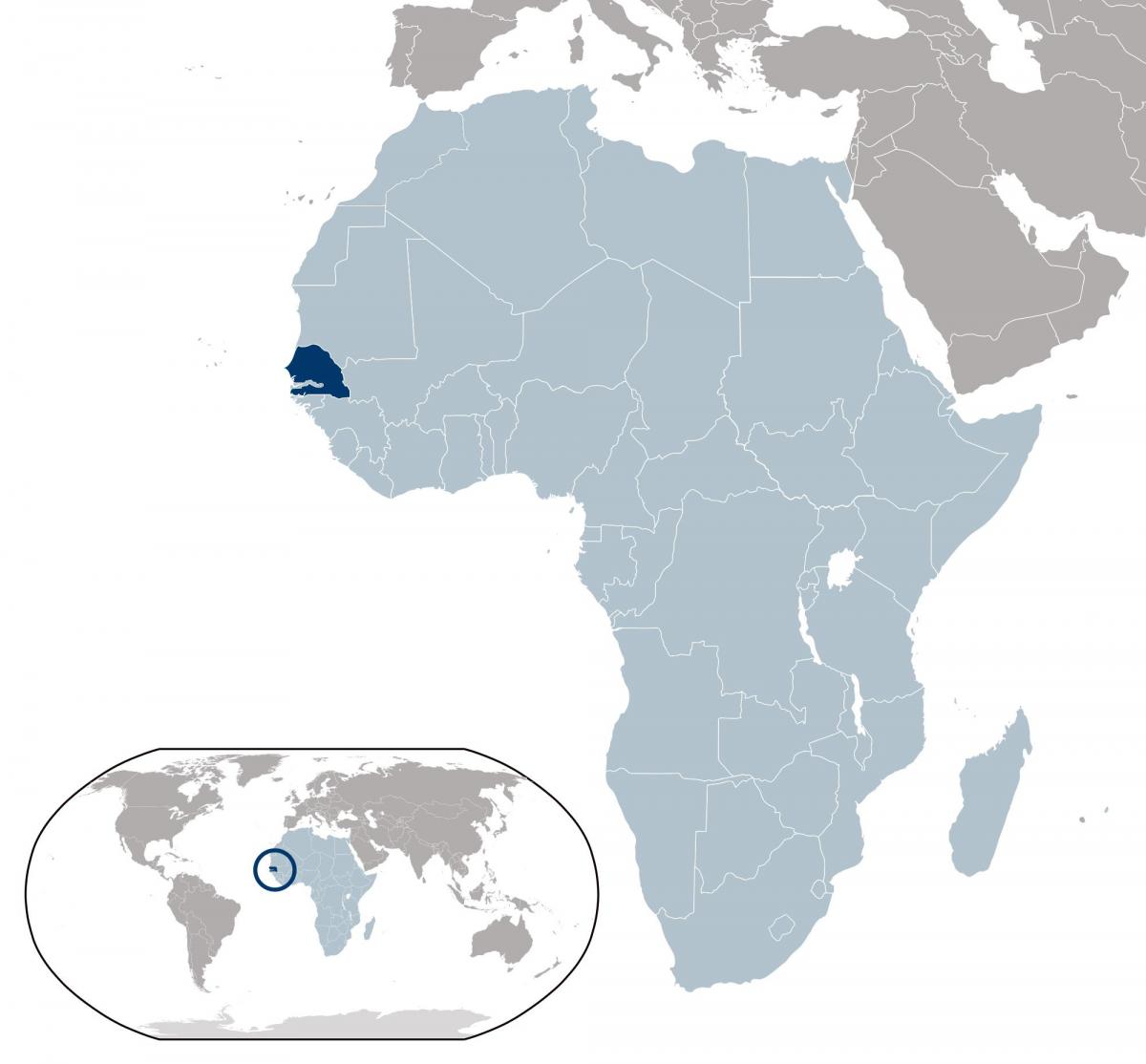 χάρτης της Σενεγάλης θέση στον κόσμο