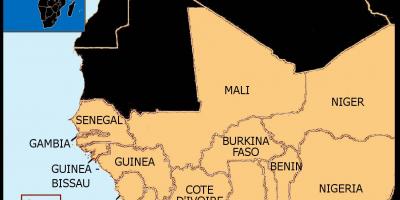 Χάρτης της Σενεγάλης χάρτης δυτική αφρική