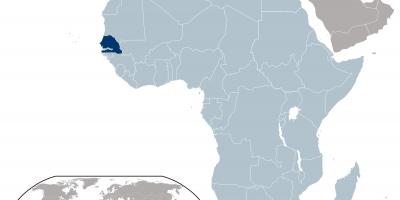 Χάρτης της Σενεγάλης θέση στον κόσμο