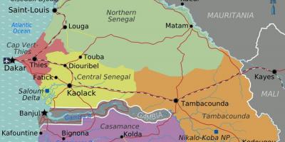 Χάρτης της Σενεγάλης πολιτική