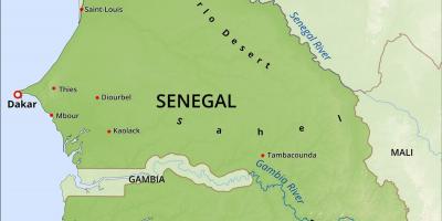 Χάρτης της φυσικής χάρτης της Σενεγάλης