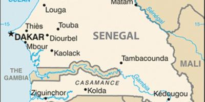 Χάρτης της Σενεγάλης και τις γύρω χώρες